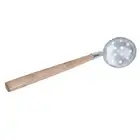2PCS Silver Wooden Handle Iron Winter Ice Fishing Skimmer Toothed Scoop XO