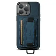 For Iphone 15 Litchi Leather Wrist Strap Wallet Back Phone Case