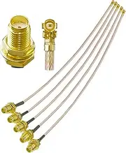 Ahoaepy 5pcs 8inch(20cm) RG178 UFL SMA Coaxial Cable, SMA Female to UFL IPX MHF1, Low Loss Extension for Wi-Fi Radios, Antenna, Mini PCI
