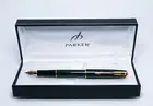 Parker Sonnet Fountain Pen Forest Green & Gold Fine Pt New In Box France