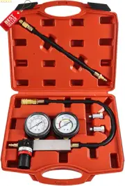 Cylinder Leakdown Tester Kit, Dual Pressure Gauges, 10-14mm Spark Plugs