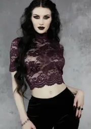 [Widow] Wine Ominous Trance Lace Top
