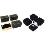 3 Bangle Bracelet Boxes, 4 Black Velvet Flocked Ring Gift Boxes kit