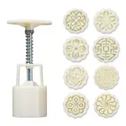 8pcs Hand Press Cookie Stamp Moon Cake Decor Mold 25g