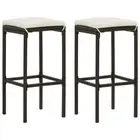2 Pcs Bar Stools With Cushions Modern Living Room Kitchen Dining Barstool Set