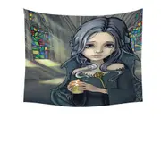 Dark Art Goth Alannah the Cathedral Caretaker Girl Tapestry