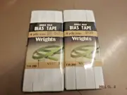 Vintage Wrights Single Fold Bias Tape White 30- Lot of 2