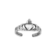 Sterling Silver .925 Irish Claddagh Friendship and Love Toe Ring | Made In USA