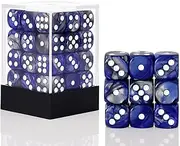 36 Pieces 12mm 6 Sided Dice Set,Two Colours D6 Game Dice Set,6 Sided Standard Game Dice for Board Games Dice Games Classroom Teaching Dices Game, with Portable Gaming Box(Dark Blue&Black)