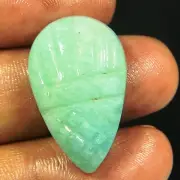 Carving Natural Amazonite Handcrafted Designer Gemstone 23.50Ct