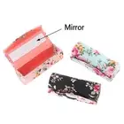 Storage Flower Silk Mini Mirror Jewelry Holder Lip Gloss Box Lipstick Case h