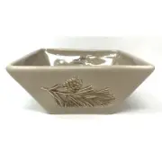 St. Nicholas Square Winter Cabin Pine Cone Branch Square Bowl Christmas