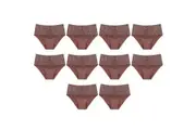 Triumph 10 Pack Essential Lace Maxi Womens Underwear Full Briefs Cacao Brown Bulk Undies