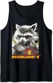 [Marvel] Guardians Of The Galaxy Rocket Portrait Panel Logo Tank Top