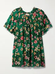 [Ulla Johnson] Ulla Johnson - Gallia Printed Cotton-blend Voile Mini Dress - Green - medium medium Green