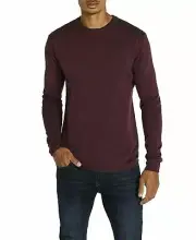 Buffalo David Bitton Men's Warell Pullover Sweater, Maroon/Dark Blue, Small S