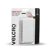 HEAVY DUTY HOOK & LOOP TAPE 50x100mm 2Pcs Ultra Thin Closure WHITE
