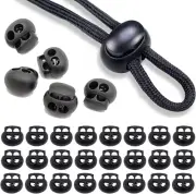 Spring Cord Lock, End Stopper Fastener Slider Toggles Clip 30pcs Double Hole ...