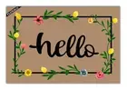 Lemon Doormat Hello Door Mat for Front Door Entry Floral Welcome Doormat Flow...