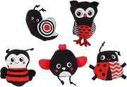 RORPOIR 5pcs Chewable Plush Animal Finger Puppets for Babies 0-1 Year Old, Soft and Educational Toy, Ideal for Sensory Development and Teething Relief