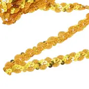 11 Yard Sequins Trim Ribbon 0.6 Inch Sequin Gimp Braid Trim, Yellow Gold