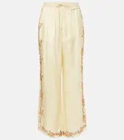 [Marni] Marni Printed satin straight pants AU 12 white