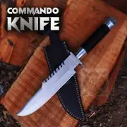 Handmade Commando Knife Replica Bowie Carbon Steel Knife with Sheath