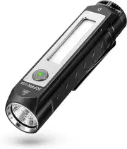 Torch, LED Torch Rechargeable 4000 Lumen Small Torch with Floody Red Side Lig...