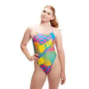 Speedo Allover Digital V Back Womens