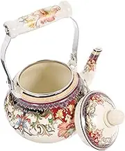 ABOOFAN Enamel Tea Kettle Thickened Water Pot with Comfortable Handle Design for Stovetop Use for Brewing Fruit and Flower Teas