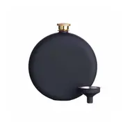 BarCraft 350ml Stainless Steel Soft Touch Hip Flask Alcohol Container Black