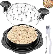 MOKOQI Chicken Shredder Tool Twists with Brush and Fork, Meat Shredder Machine Non-Skid Ergonomic Handle for Chicken, Pulled Pork, Beef, BPA-Free