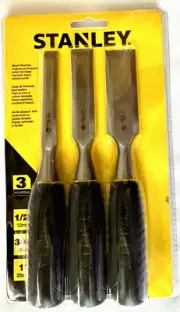 STANLEY WOOD CHISEL 3 PC SET - 1/2" , 3/4" , & 1" 16-150
