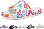[Tormigo] Boys and Girls Cloud Slides for Kids – Non-Slip Summer Slippers Lightweight Beach, Pool, and Indoor Shower Sandals, Floral, 2-2.5 Little Kid
