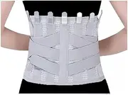 7 Steel Plate High Support Back Brace Lumbar Support Belt Spine Posture Corrector Work Sports Fitness Waist Trainer For Women Men Adult(Gray,Medium)