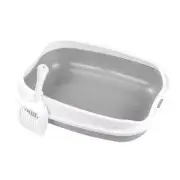 Semi-Enclosed Litter Box Spatter-Proof Cat Toilet Large Kitten Cleaning Supplies