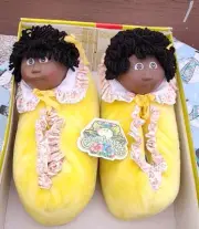 Vintage Cabbage Patch Kids 1984 Slippers Doll Head African American Sizev7-8 New