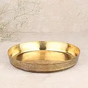 Handcrafted Brass 6 Inch thali for Sweets Home DÉCOR Pooja Plate Gift Item thali for Pooja