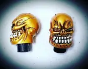 MOTOKING BMX PRESTA VOODOO SKULL VALVE CAPS ( PAIR ) GOLD