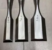 3-Piece Wood Chisel Set 48mm 42mm 30mm Japanese Damekiri Nomi for Woodworking