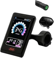 Electric Bicycle UKS2-PLUS LCD Color Display Ebike Computer 36V-72V with 5PIN Female Waterproof Plug USB Interface 9 PAS UART Protocol Speedometer for Bafang Mid Mounted Motor BBS01/BBS02/BBSHD