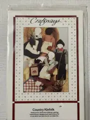 CRAFTWAYS Pattern “Country Kinfolk” Dolls And Clothing. UNCUT/FACTORY FOLD