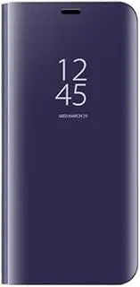 [DEDUX] Samsung Galaxy A10 Clear View Stand Case, Mobile Phone Case Flip Protective Case for Samsung Galaxy A10, Blue Purple