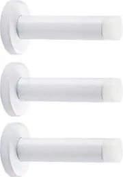 3Pcs 3.5 Inch Door Stop,Stainless Steel Door Stopper with Rubber Tips Bumper,Wall Mounted Door Protection White