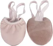 [VALICLUD] 1 Pair Dancing Shoes Dance Adult Training Women Flat Ballet Suede Ballerina Toe Half Closed Ladies Beige