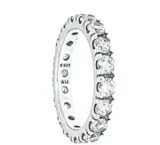 NEW 100% Authentic PANDORA 925 Silver Sparkling Row Eternity Ring 190050C01