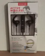 Wireless BLACK Earbuds In Line Mic Bluetooth Dynamic Stereo Ear Hooks RED UC1