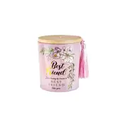 Best Friends 300g Vanilla Scented Candle w/Wood Lid & Tassel Home Decor Pink
