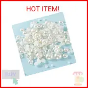Lifestyle-cat Half Pearl Beads 115pcs 3 Sizes Half Flatback Round Pearl Bead Loo