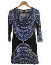 INC International Concepts Peacock Feather Sheath Dress Tapestry S Small NEW
